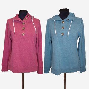 LOT OF 2 Button Front Sweaters Sz L